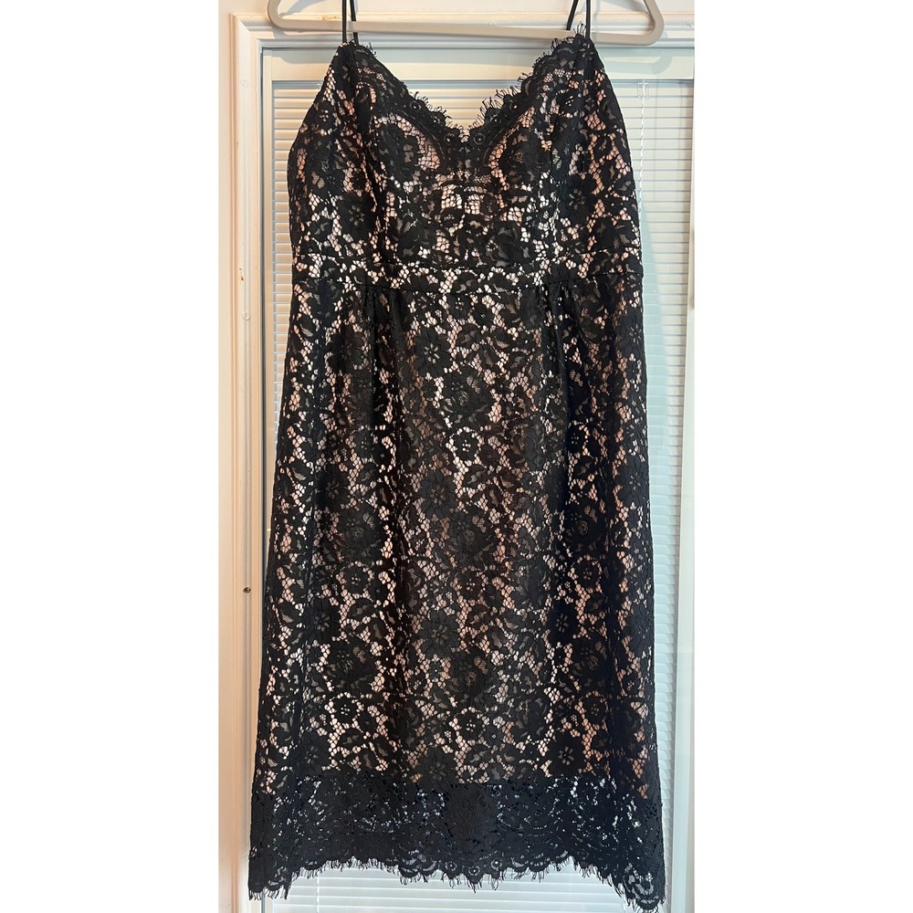 NEW J. Crew Sleek Lace Overlay Little Black Cocktail Party Dress Size 14
